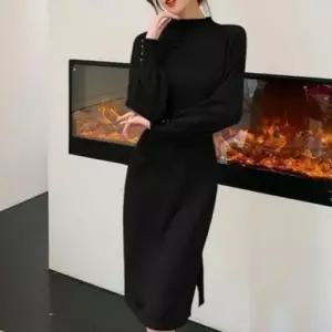 풀오버 롱원피스 반짝이 옆트임롱드레스 하프넥 WFLMSRZ