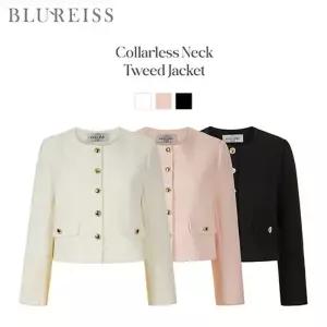 [블루레이스] 칼라리스넥 트위드 자켓_B6S1JK1001