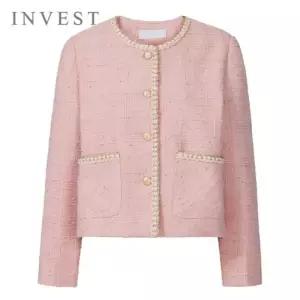 [인베스트] 골드 트리밍 라인 트위드 자켓_IN6S1JK1011