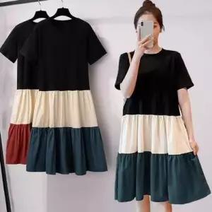 데일리 감각적인 캐주얼원피스 배색원피스 룩 여 WFLMTVB