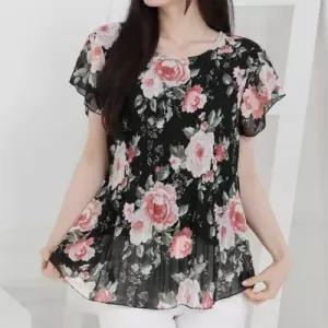 쉬폰티셔츠 쉬폰원피스 꽃무늬 중년여성의류 나염 WFLMU0K