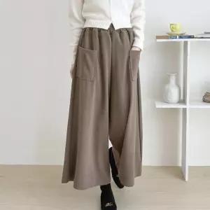 네이처 겉기모 밴딩 와이드 치마바지