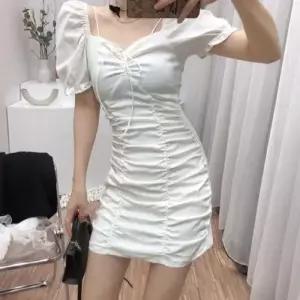 주름 실크 민소매 퍼프 쉬폰 원피스 여름 봄 WFLMUW4