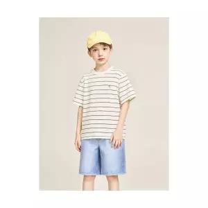 빈폴 키즈 BI5342U061 멀티 스트라이프 반팔 티셔츠 화이트 906351