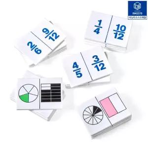 러닝리소스 분수 도미노 크기비교 연산 게임 기호 도형 카드 교구 어린이 수학 놀이학습