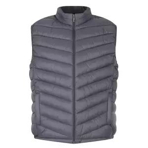 남자 겨울 하이넥 경량 풀집업 조끼패딩 IE-VEP-4006-그레이