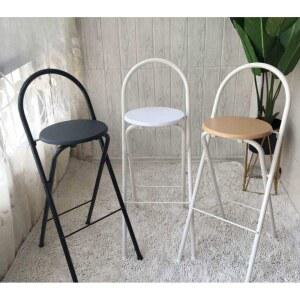 바의자 간이 높은 바텐 소가죽 벤치 높은식탁 85cm 쉘디자인 둥근 높은체어 접이식