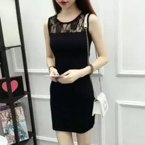 [라일리여성의류] Rly 유니크 레이스소재 쉬어소재탱크탑 롱드레스 이너