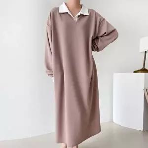 [하프클럽/나야홍]빅사이즈 601 배색화이트카라원피스 DARV527