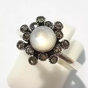 [셀러허브 패션][블루케이] A급심플 화이트자개 원석반지210704-17n