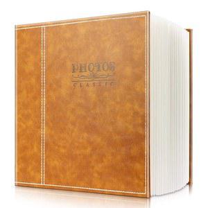 세이프달샵 마그네틱 셀프 스틱 페이지 사진 앨범, 가죽 커버, 4X6,5X7,6X8,8X10,10X12 보유, 기념 웨딩 베이비 성장, 가족 앨범에 적합.