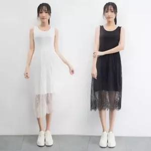 [라일리여성의류] Rly 탱크탑겹쳐입기 시즌 프릴레이스 드레스 봄원피스