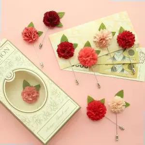카네이션브로치 카네이션 부토니에 브로치+용돈봉투+카드 선물세트
