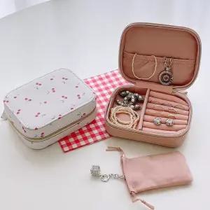 가죽악세사리보관함 쥬얼리 미니 가죽 보석 정리함 귀걸이 목걸이 반지