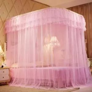 침대 모기장 레이스 텐트 캠핑 핑크