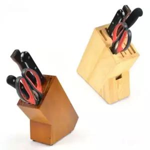 주방용 원목 수납함 칼꽂이 가위 보관 케이스