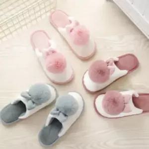 소프트 실내화 털 슬리퍼 거실 핑크 토끼 250mm