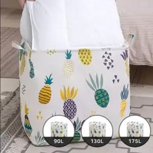 (옵션 90L)다용도 리빙 박스 패브릭 정리함 이불 옷 빨래 가방