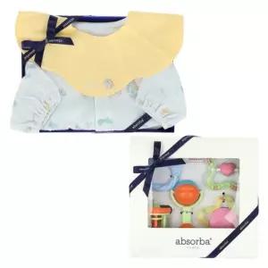 [갤러리아] (압소바말띠,출산,백일,)룽스요루바디슈트+딸랑이5종세트(A11-12632)