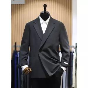 [갤러리아] BON 그레이 변형 더블 버튼 오버핏 캐주얼 재킷 BN3FEA210