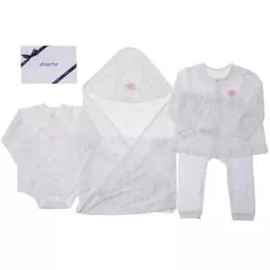 [갤러리아] (압소바말띠출산세트저고리)꽃토끼뱀부배냇슈트+속싸개+내의세트(A1A-103T)