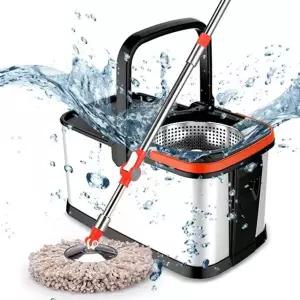 통돌이 걸레 자동 스텐 밀대 회전 걸레 탈수 물기제거 얼룩제거 초극세사 두꺼운 풍성한 가정용 막대