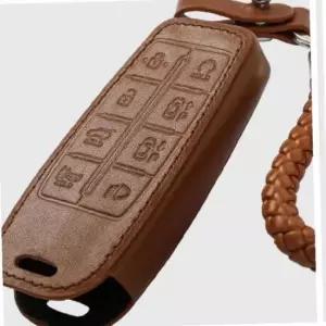 간편장착 제네시스 GV80외 8버튼 가죽 키케이스홀더