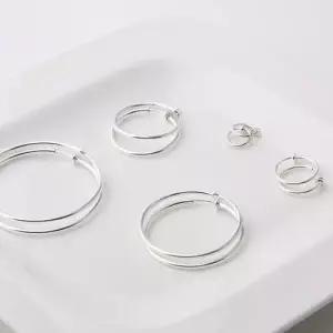 베이직 링 파이프 귀걸이/귀찌 40mm W43EFA6