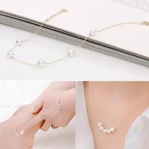 14K 골드 스와로브스키 진주 제작 팔찌 발찌 목걸이 W1EED6D