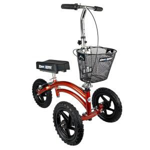 성인용 무릎 수술용 니로버 오리지널 스티어링 올터레인 스쿠터 발목 부상 회복용 헤비 듀티 보행기 - 레그 베스트 목발 대안(오렌지)