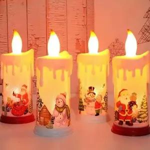 산타 XJE826Z5 눈사람 크리스마스 파티 소품 장식 촛불