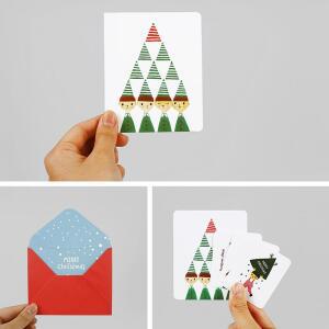 크리스마스 이쁜 그림 엽서 기념일 축하 미니 레터 디자인 포스트카드 봉투 세트