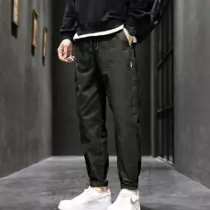 남성용 봄여름 가을 밴딩 코튼 슬림핏 빈티지 워싱 청반바지 슬랙스