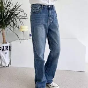 남성용 세미와이드 부츠컷 데님 팬츠 사계절 일상용 바지