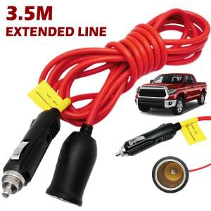 3.6피트 자동차 시가 라이터 연장 코드 12V 24V 충전기 케이블 18 AWG 와이어 고강도 퓨즈