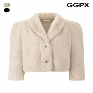 [GGPX]숄카라 투 버튼 퍼 자켓 (GQ1JK002F)