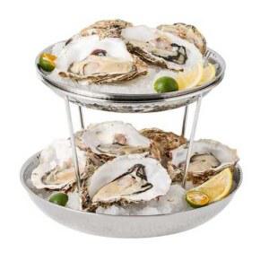 조개구이 트레이 업소용 3단 실버 3개[실버] 상업용 홍합 플레이팅 60ml 해산물 2단
