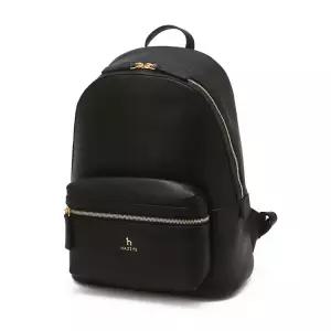 [헤지스]헤지스 블랙 로고장식 소가죽 백팩 WIBA4F124BK