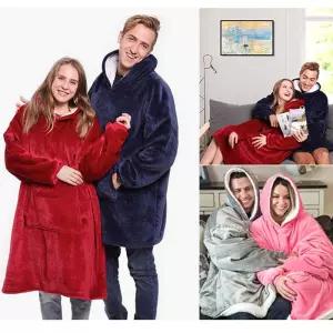 M272 대형 극세사 후드 담요 빅사이즈 양털 블랭킷 peC5+3bvH