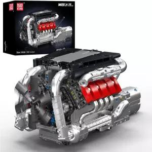 작동하는 몰드 킹 10203 V8 엔진 모델 키트 - 나만의 미니 빌드 블록 STEM 메카닉 엔지니어링 건설 자동차