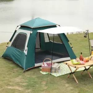 [콩심팥심]원터치 4인용 캠핑 텐트 야영 위드 그늘막 3 오토 3인용텐트