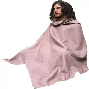 AJJAYA AKALIKO 명상 기도 숄 순수 야크 울 손으로 짠 담요 코지 밤색 캐시미어 미니멀리스트 심플 티벳