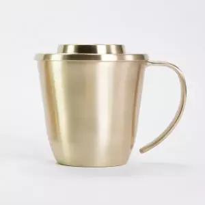 [콩심팥심]방짜 유기컵 머그잔 머그컵 뚜껑 2호 수공예품 유기세트 유기술잔