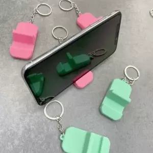 컬러감 휴대용 핸드폰거치대 키링