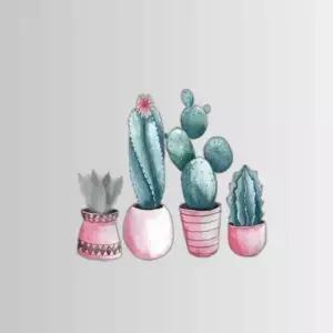 패브릭 북유럽 3호 핑크 선인장 100X70 가림막 (소)