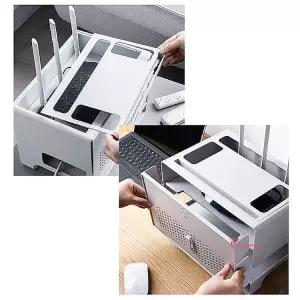 멀티탭정리함 가리개 선반 전선 책상 선정리 보관함 일체형 숨기기 셋탑박스 거치대 공유기 와이파이lmn641