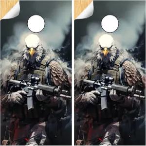 Graphix EXPRESS 콘홀 보드 랩 보드용 데칼 비닐 스킨 세트 C334 이글 아메리칸 플래그 AR15