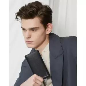 [롯데백화점]닥스 액세서리 LL[ALEXANDER]블랙 라인 체크 로고 장지갑 DBWA2F621