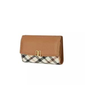 닥스 액세서리 [VICTORIA] 브라운 체크배색 DD로고 2단 반지갑 DCWA5E428W2