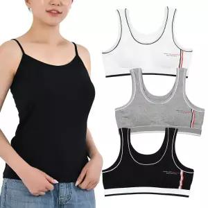 주니어 스포츠 브라 후크 노와이어 1단계 2단계 런닝 탑 여아 드로즈 속옷